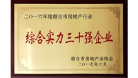 2016年度煙臺市房地產行業(yè)綜合實力三十強企業(yè)